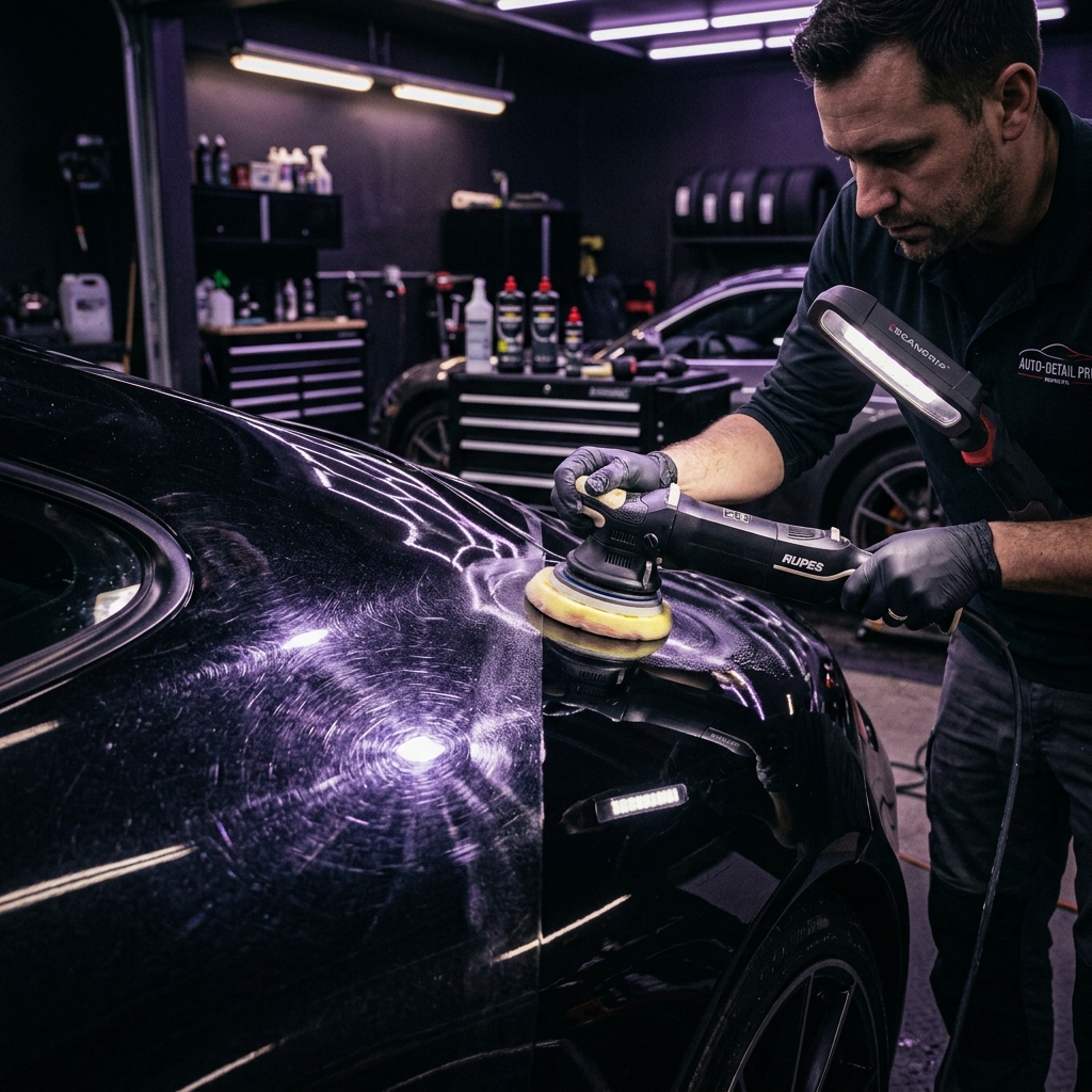 Micro-rayures sur carrosserie avant traitement